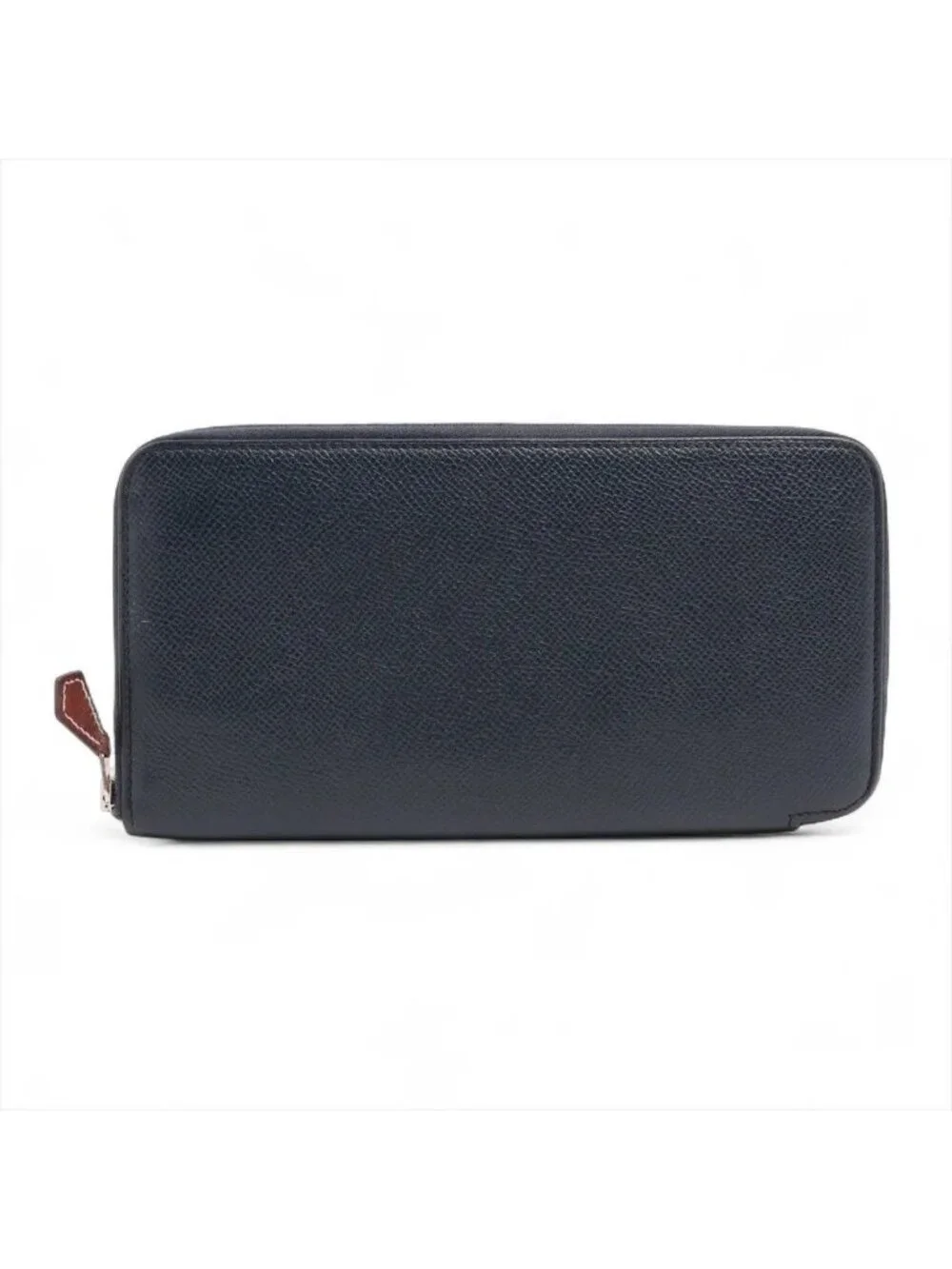Hermes Azap Long Silk'in Leather Wallet Navy